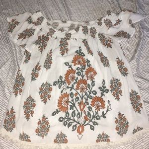 Flowered off the shoulder shirt